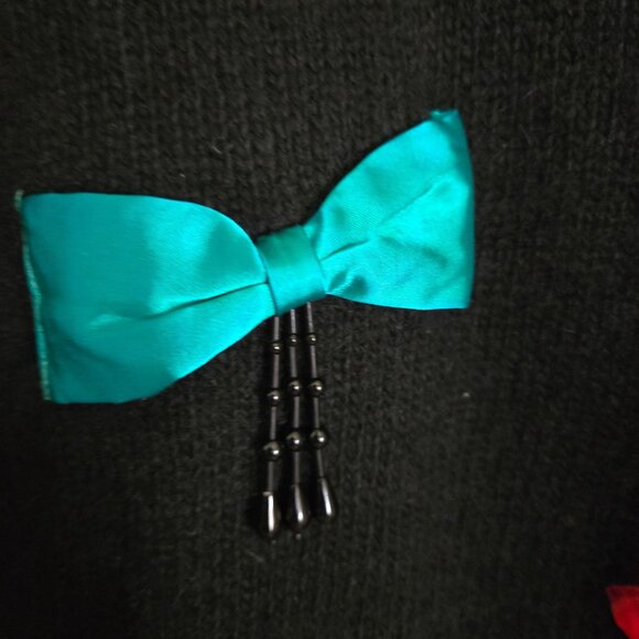 Stunning Lambswool Silk Bow Beaded Detail 1980s Sweater Size XS - Picture 5 of 7
